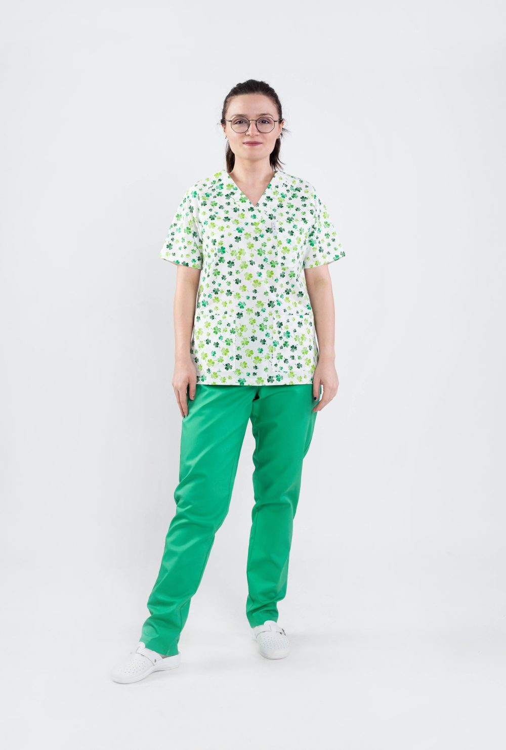 bluza medicala imprimata cambrata