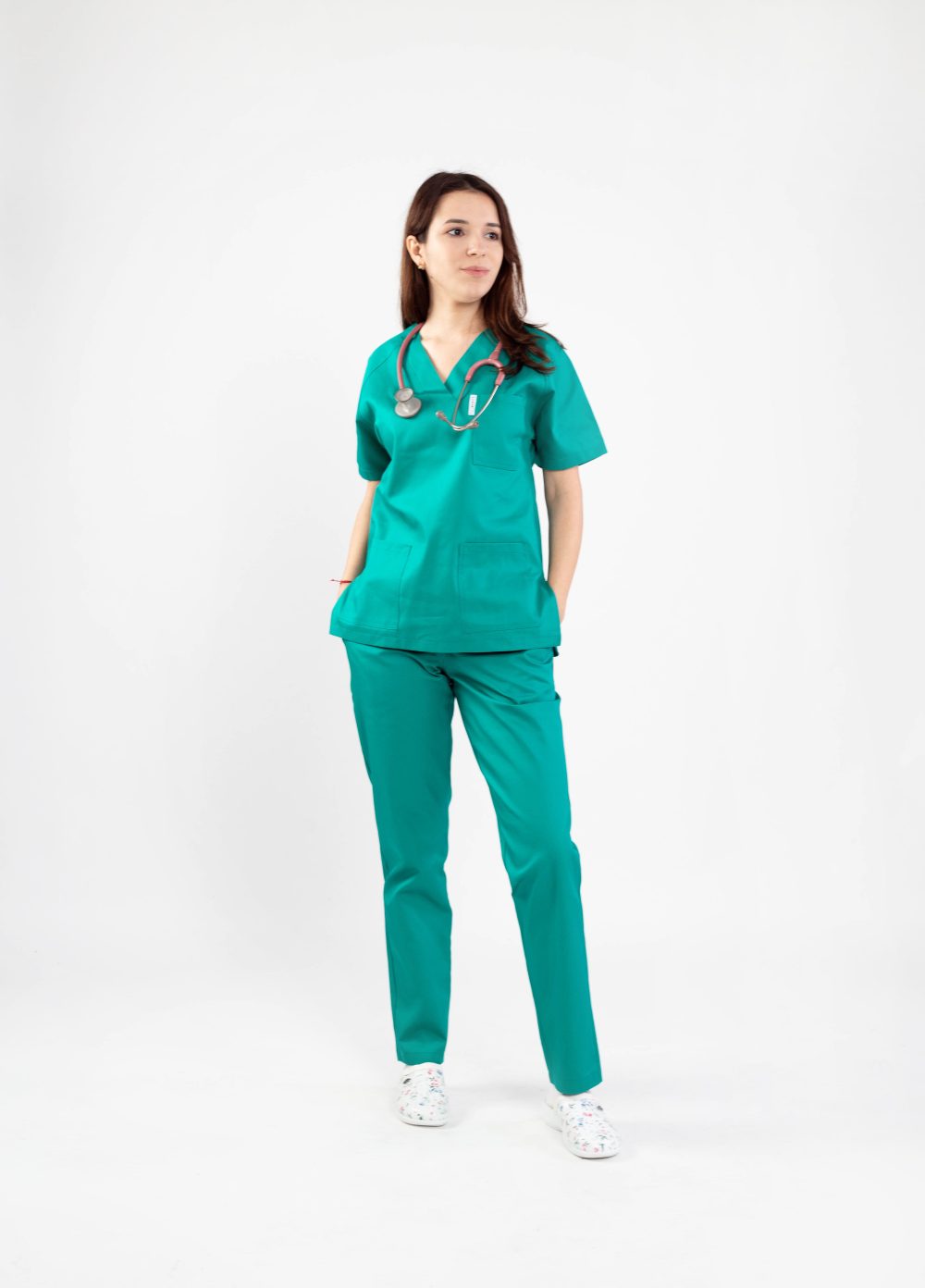 costum medical doua piese colorat