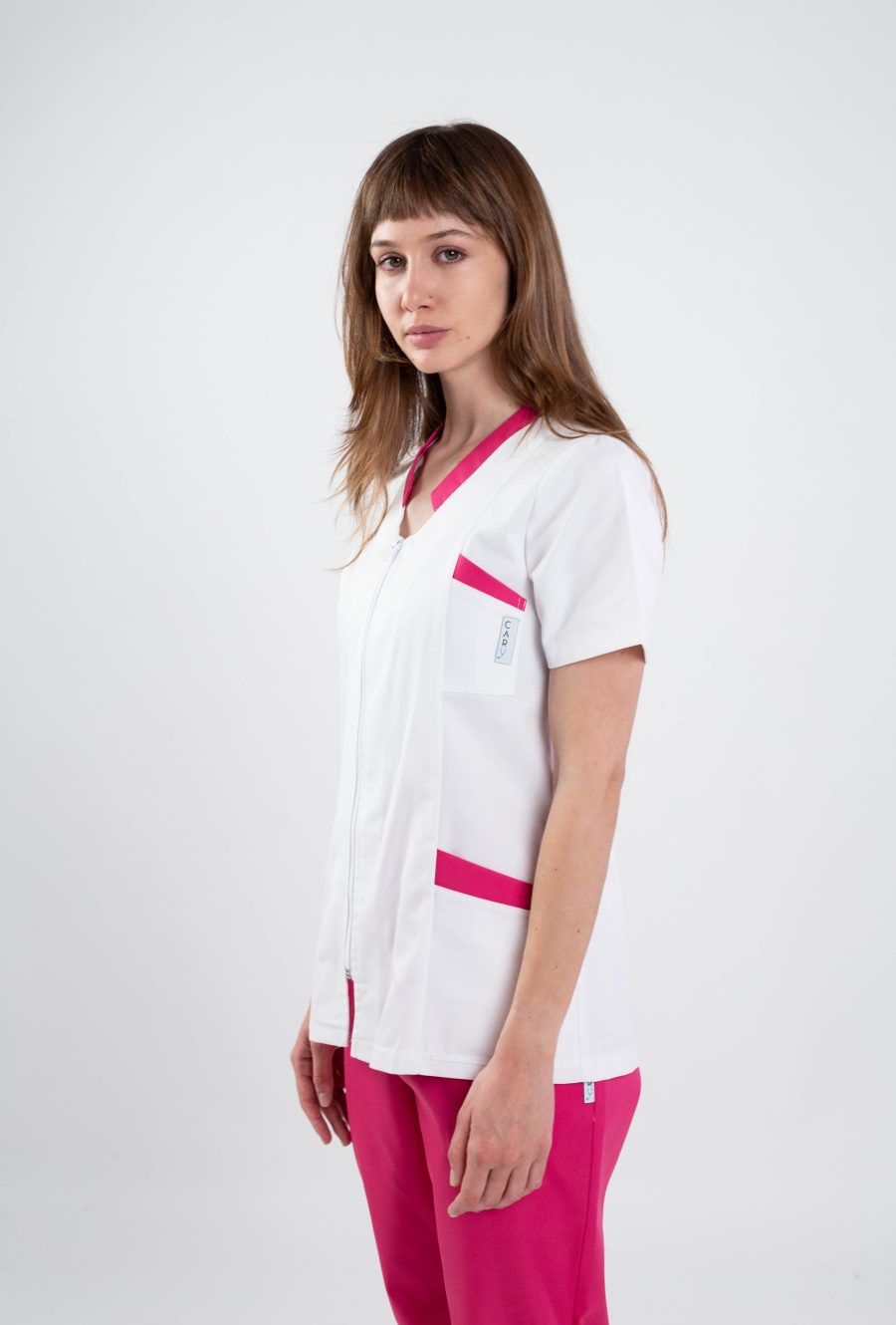 costum medical pentru femei cu fermoar