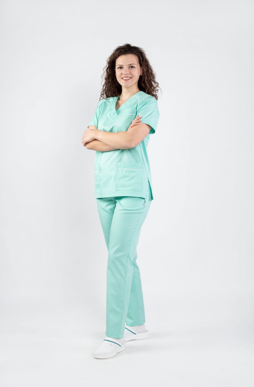 pantalon medical colorat cu snur