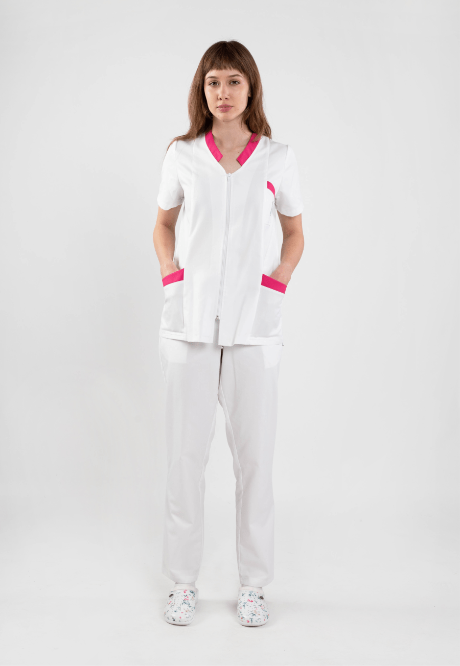 Costum medical alb pentru femei
